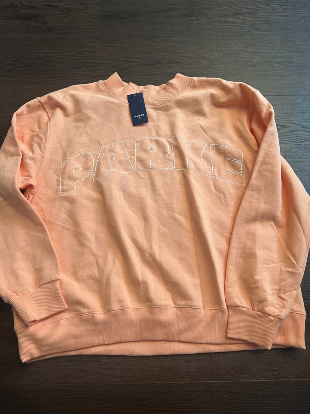 Parke Embroidered Logo Peach Sweatshirt